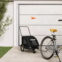 Prolenta Maison Exclusive - Remorque pour vélo pour chiens, tissu Oxford noir et fer