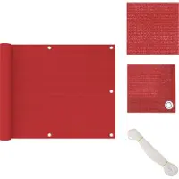 vidaXL Paravent de balcon Rouge 75x600 cm HDPE - Parasols et ombrelles