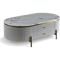 AEA Holz Couchtisch in Natur mit Edelstahl – modernes Design