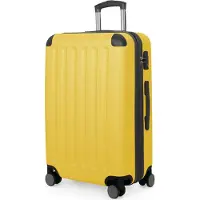 Hauptstadtkoffer Spree - Valise à roulettes 65 cm avec extension, valise rigide, valise enregistrée 20 kg 4 roulettes, valise rigide TSA, 74 L, jaune