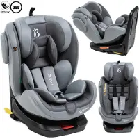 Bebelissimo - Leto - Siège enfant 40-150 cm - 360° - RWF/FWF - ISOFIX - TOP TETHER - Harnais 5 points - Appuie-tête réglable - gray