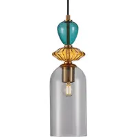 ITALUX Lampe suspendue décorative avec abat-jour en verre multicolore pour chambre à coucher salon 1xE27 40W BUSCO