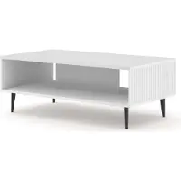 Furnlux Classic FURNLUX Table basse Ravenna B Blanc Et Noir 90cm / Couleur principale : Blanc / Dimensions : 90 x 43 x 60 cm