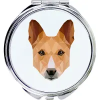 Art-Dog Basenji, terrier du Congo - Miroir avec photo et imprimé géométrique de la marque