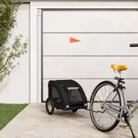 Prolenta Maison Exclusive - Remorque pour vélo pour chiens, tissu Oxford noir et fer