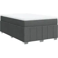 vidaXL Lit boxspring avec matelas gris foncé 120x200 cm Tissu