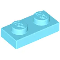 LEGO 250x 1x2 Plaques 3023 - Plaque Bleu Azur Moyen - Medium Azure