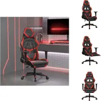vidaXL Chaise de jeu avec massage & repose-pieds Noir & Rouge Similicuir - Fauteuil de jeu