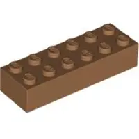 LEGO 2x6 brique 2456 - 10 pièces Nougat moyen
