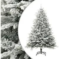 Syfax Sapin de Noël artificiel à flocons de neige Vert 180 cm PVC/PE