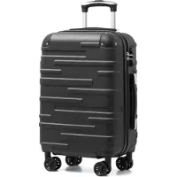 Sonstiges COOLIFE Valise rigide 4 roulettes serrure TSA gris foncé Bagage à main