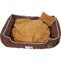 H4L Lit pour chien Corbeille pour chien coffee-brown Coussin pour chien lavable