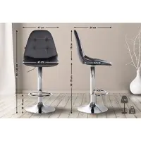 CLP Tabouret de bar Elmore similicuir C noir