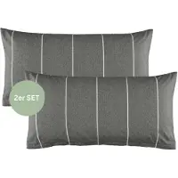Esprit Housses de coussin et draps en Renforcé HARPLINES Anthracite 40 x 80 cm 2pcs