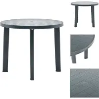 vidaXL Table de jardin vert 89 cm plastique - Tables de jardin