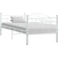 Syfax Cadre de lit de repos sans matelas Blanc Métal 90x200cm