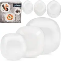 Orion Service de table Set de vaisselle Set d'assiettes en verre LUNA 18 El.