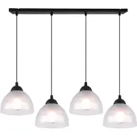 Light11 HOME Lampe à suspendre Venice à 4 flammes avec abat-jour en verre opale E27