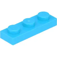 LEGO 1x3 plaque 3623 - 100 pièces bleu azur moyen