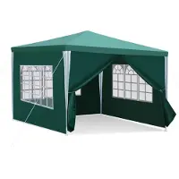 Yakimz Pavillon Tente de jardin - Tente de plage pratique, montage facile avec Easy-Klett, idéale pour les fêtes Vert 3x3m