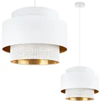 Light11 HOME Asti Trio Lampe À Suspendre Blanc Or 40Cm Résille