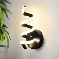 ZMH Applique murale intérieure LED Noir Applique murale Cage d'escalier Couloir Salon Chambre Salle de bain Design moderne Applique murale 7W Blanc chaud 3000K