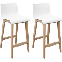 MOB-IN Lot de tabourets de bar en chêne 65cm TANNA