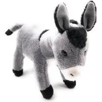Onwomania Peluche Tissu Animal âne gris debout 23 cm