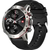 Douself Montre de sport intelligente ELF3, écran TFT tactile intégral de 1,39 pouce/IP67 étanche/multiples modes sportifs/appel de messages/rappel de séance/prise de photos à distance, vinyle argenté