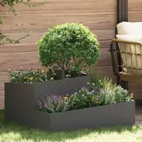 Prolenta Maison Exclusive - Jardinière de jardin noire 80 x 80 x 50 cm en acier laminé à froid