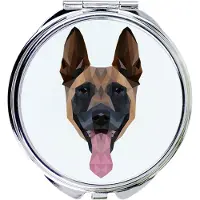 Art-Dog Berger belge Malinois - Miroir avec photo et impression géométrique de la marque