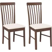 Syfax Chaises de salle à manger avec coussins 2 pcs. Marron Bois massif Hévéa