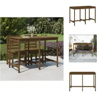 vidaXL Table de jardin marron miel 159,5x82,5x110 cm Pin massif - Tables de jardin