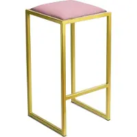 Ferro Chaise de bar 64 cm Or - Rose - Chaise de bar moderne en métal sans dossier de style loft avec assise rembourrée