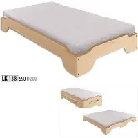 AEA Bett Massivholz 90x200 Einzelbett Kiefer massiv Jugendbett Vollholzbett Holz