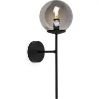 Light11 HOME Applique murale Siena noir 1 flamme verre gris fumé E14