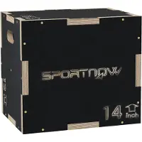 SPORTNOW Box Jump pliométrie 3 en 1 appareil boîte à saut antidérapant musculation fitness & entraînement croisé plyobox pour box training en bois, hauteur 30/35/40 cm, noir