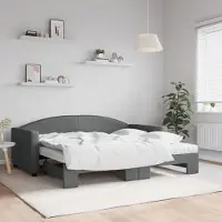 Prolenta Maison Exclusive - Canapé-lit convertible avec matelas, gris foncé, 90 x 190 cm, tissu