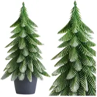 Leantoys Sapin de Noël artificiel décoratif en pot, couleur argent, 22 x 10 cm