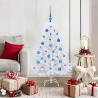 Prolenta Arbre de Noël blanc pliable, de qualité supérieure, 120 cm, en PVC et en acier