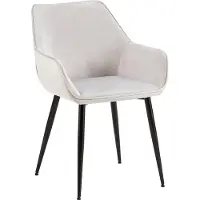 CLP Chaise de salle à manger Vessa - velours - couleur crème