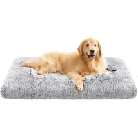 Feandrea Lit pour chien, coussin pour chien, tapis moelleux pour chien, peluche longue, 122 x 74 cm, rembourrage doux, lavable en machine, panier pour chien, multifonctionnel,