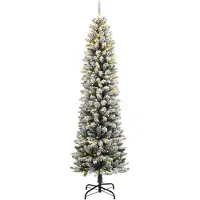 Syfax Sapin de Noël artificiel 150 LED et flocon de neige 120 cm