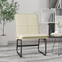 The Living Store Chaise longue Crème 54x75x76 cm Cuir artificiel