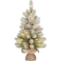 Black Box Trees Nagoya Arbre de Noël artificiel en jute avec éclairage LED et fonction minuterie - H60 x Ø44 cm - Vert