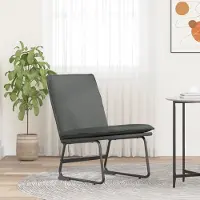 The Living Store Fauteuil lounge gris foncé 52x75x76 cm Tissu