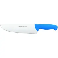 Arcos Couteau de boucher couleur - Prof 296023 en acier inoxydable Nitrum et mangue polypropylène ergonomique en bleu avec une lame de 25 cm, vitrine