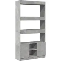 vidaXL Highboard gris béton 92x33x180 cm Bois composite