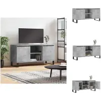 vidaXL Armoire TV gris béton 104x35x50 cm Bois composite - Meuble TV