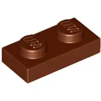 LEGO 50x 1x2 plaques 3023 - Plate Rotbraun - Reddish Brown